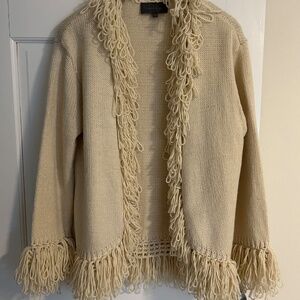 Cream fringe cardigan